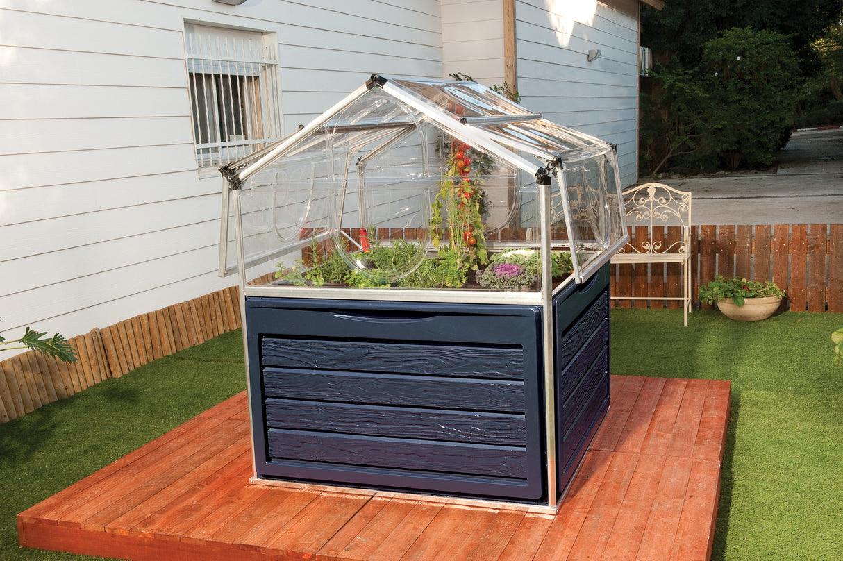 Plant Inn 4' x 4' Greenhouse - Silver Frame & Clear Polycarbonate Panels