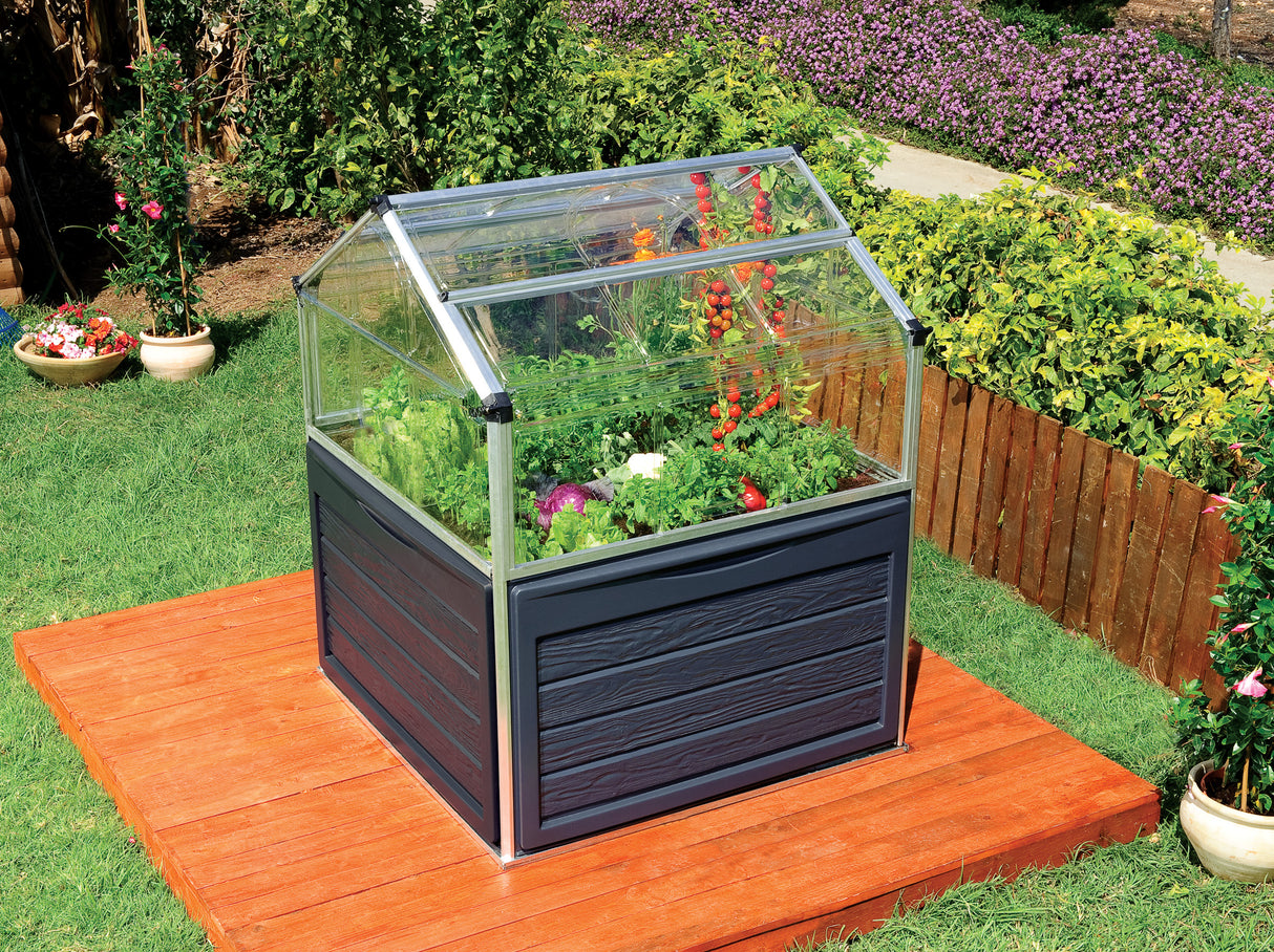 Plant Inn 4' x 4' Greenhouse - Silver Frame & Clear Polycarbonate Panels