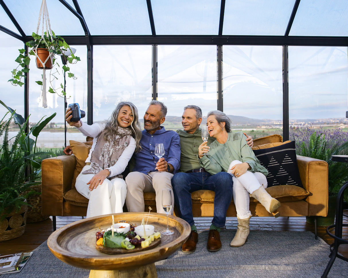 Triomphe 13' x 15' Greenhouse - Black Aluminium Frame & Clear Polycarbonate Panels