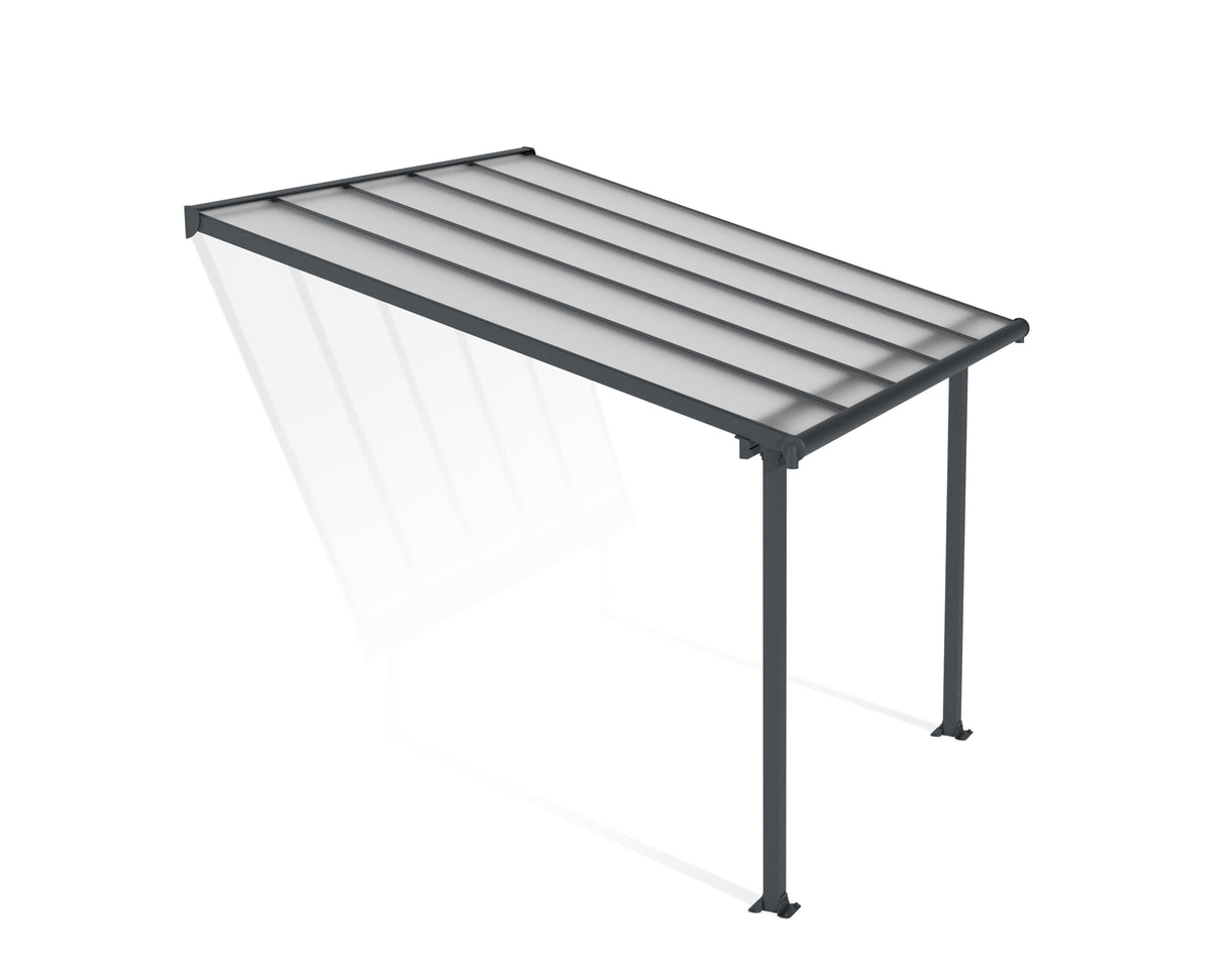 Olympia Patio Cover 3m x 3m - Grey Frame & Clear Polycarbonate