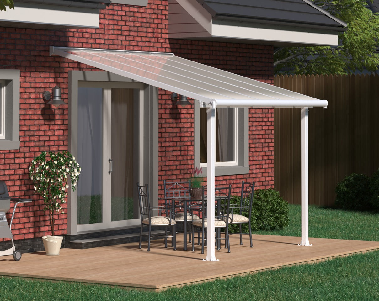 Olympia Patio Cover 3m x 3m - White Frame & Clear Polycarbonate