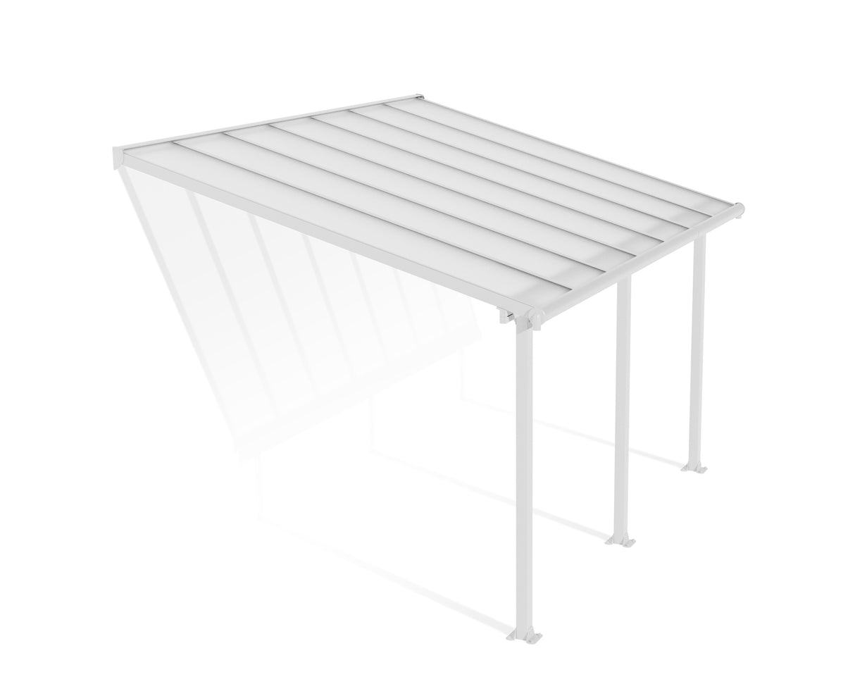 Olympia Patio Cover 3m x 4.3m - White Frame & Clear Polycarbonate