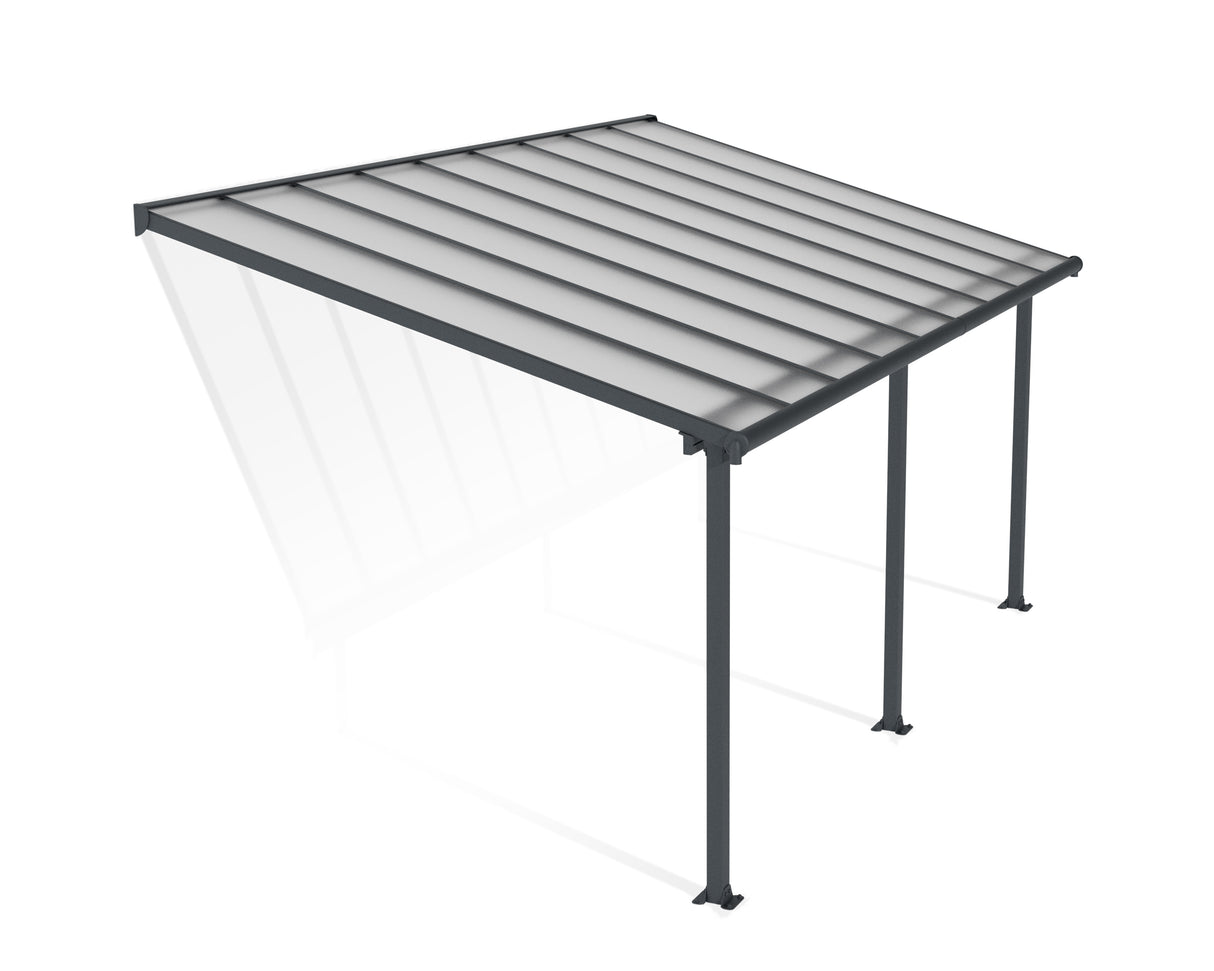 Olympia Patio Cover 3m x 5.5m - Grey Frame & Clear Polycarbonate