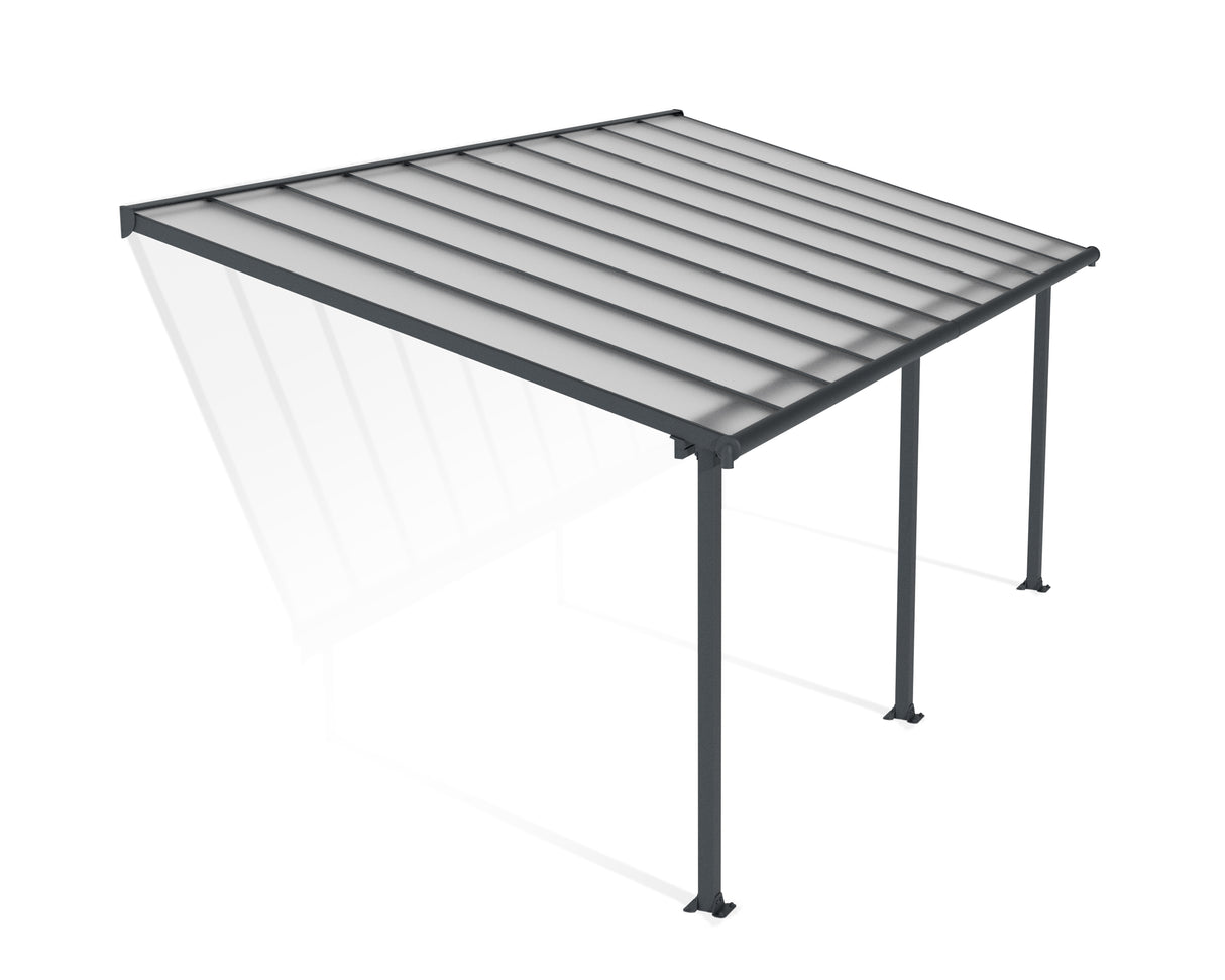 Olympia Patio Cover 3m x 6.2m - Grey Frame & Clear Polycarbonate