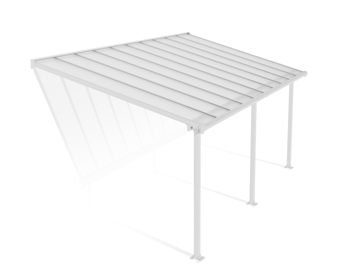 Olympia Patio Cover 3m x 6.2m - White Frame & Clear Polycarbonate