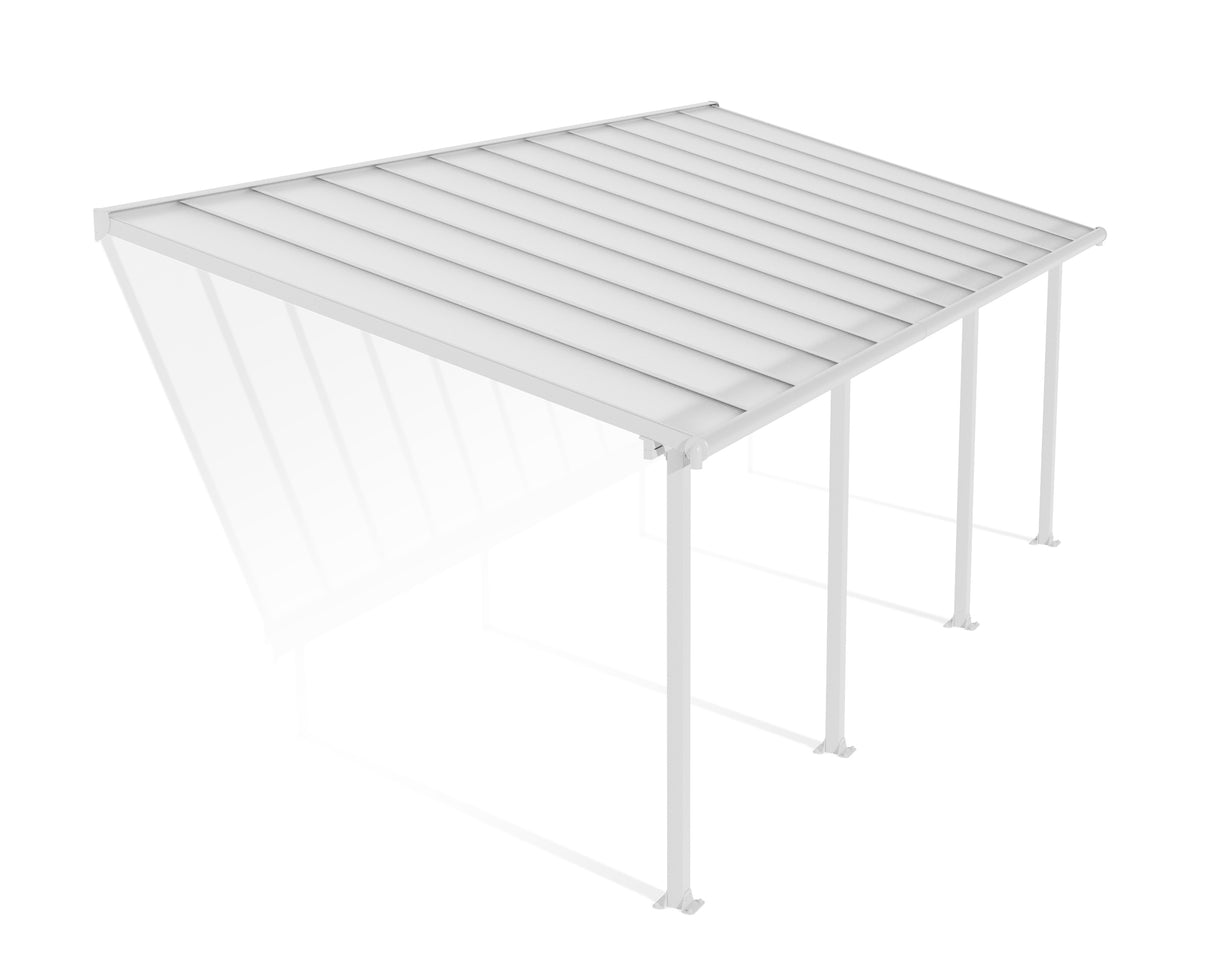 Olympia Patio Cover 3m x 7.4m - White Frame & Clear Polycarbonate
