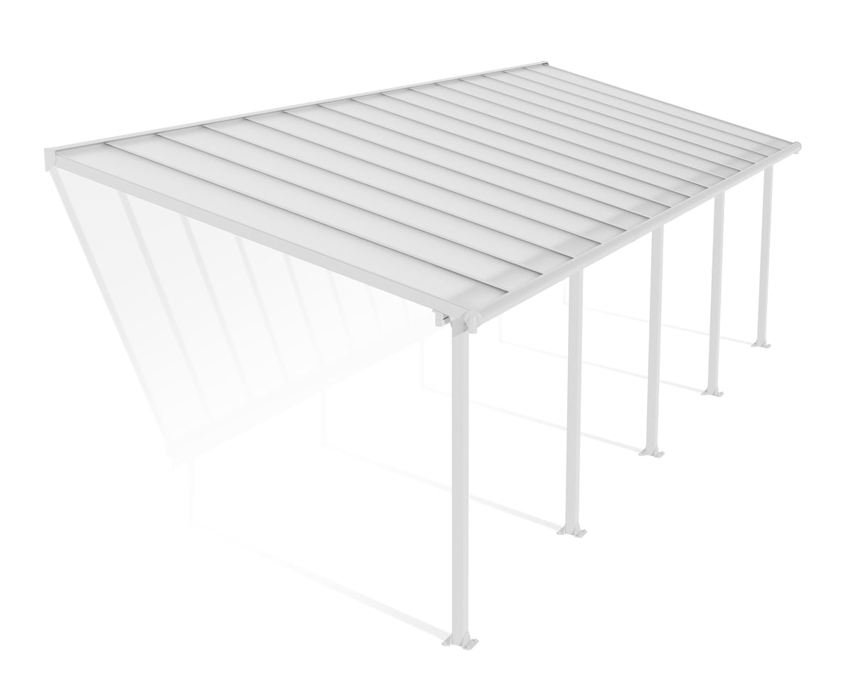 Olympia Patio Cover 3m x 9.2m - White Frame & Clear Polycarbonate