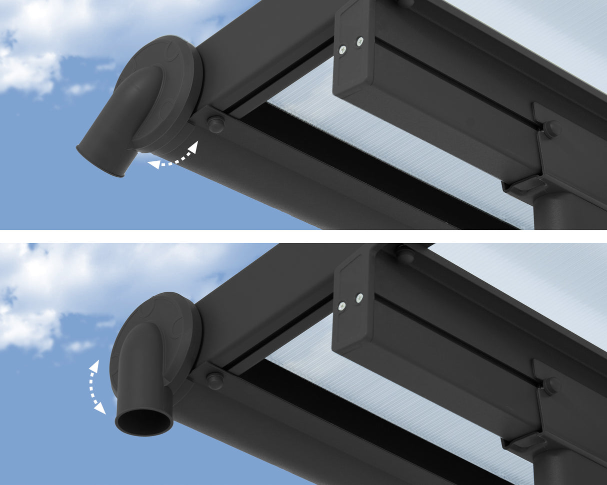 Olympia Patio Cover 3m x 3m - Grey Frame & Clear Polycarbonate