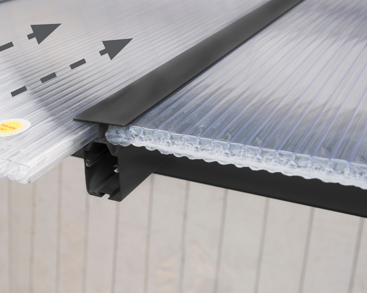 Olympia Patio Cover 3m x 3m - Grey Frame & Clear Polycarbonate