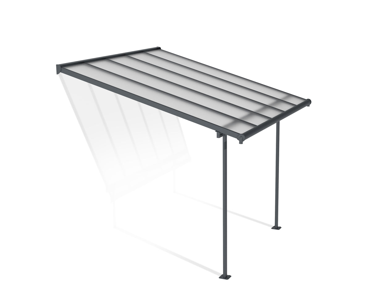 Sierra Patio Cover 3m x 3m - Grey Frame & Clear Polycarbonate