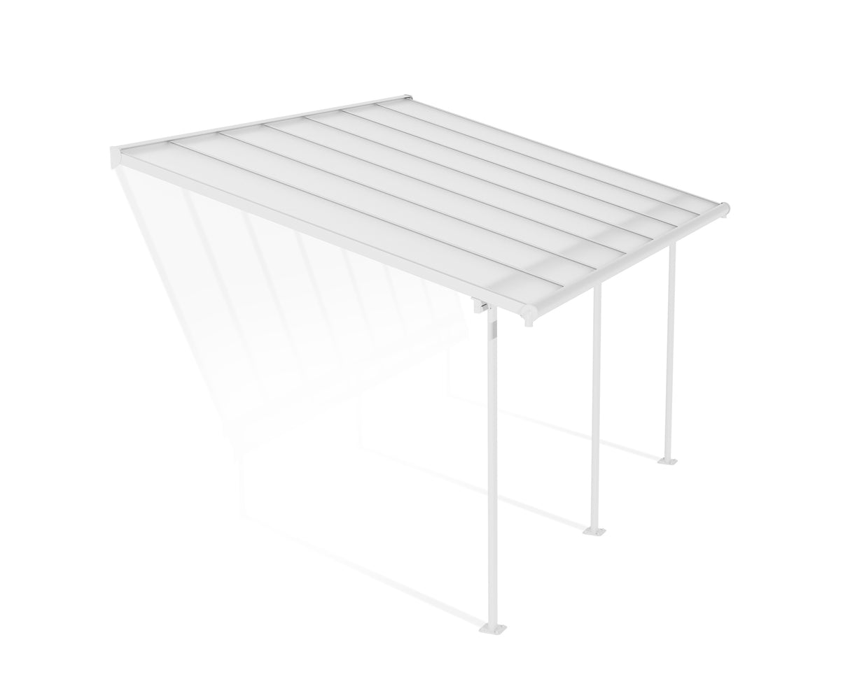 Sierra Patio Cover 3m x 4.3m - White Frame & Clear Polycarbonate