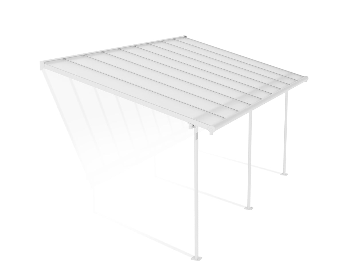 Sierra Patio Cover 3m x 5.6m - White Frame & Clear Polycarbonate