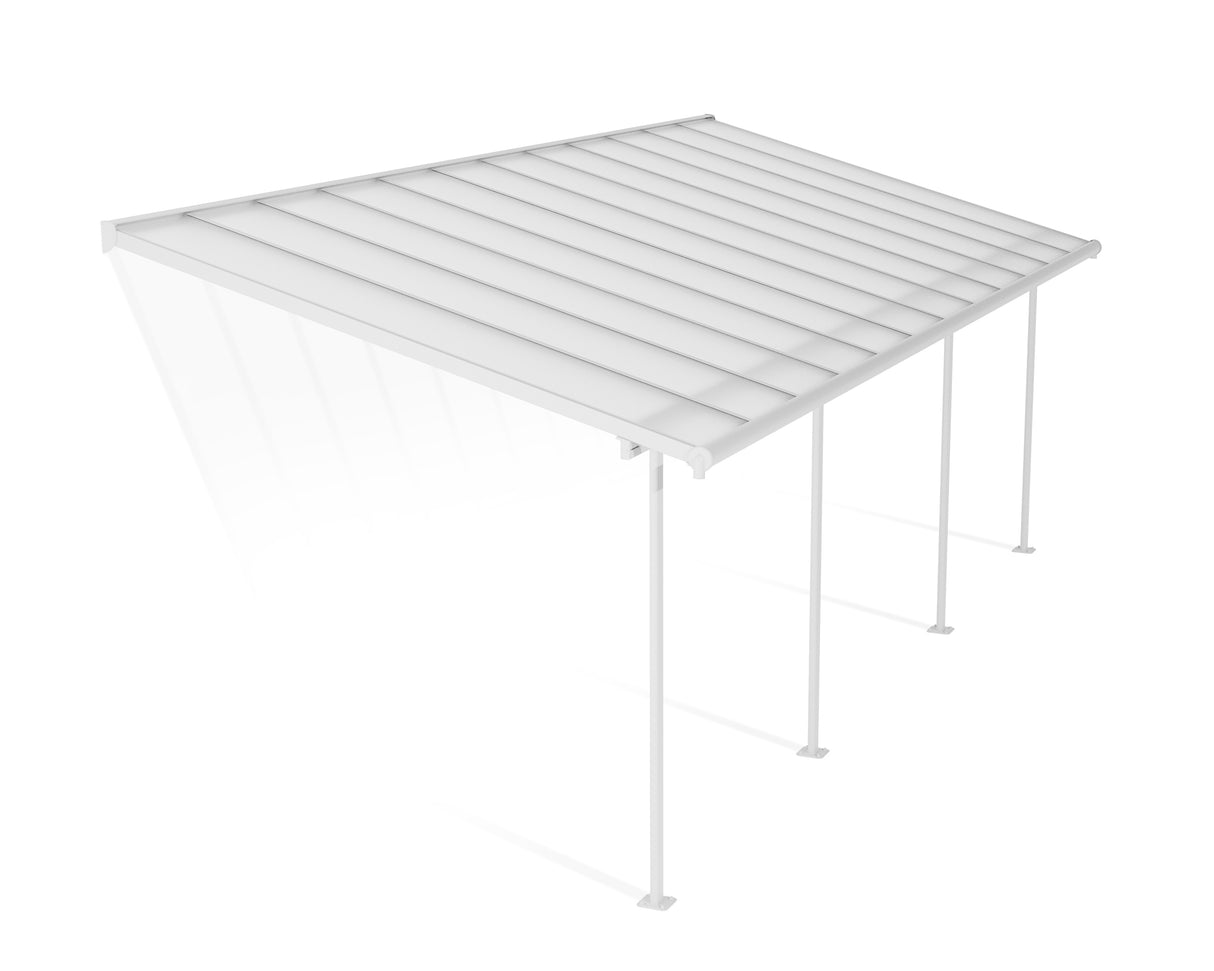 Sierra Patio Cover 3m x 7.4m - White Aluminium Frame & Clear Polycarbonate
