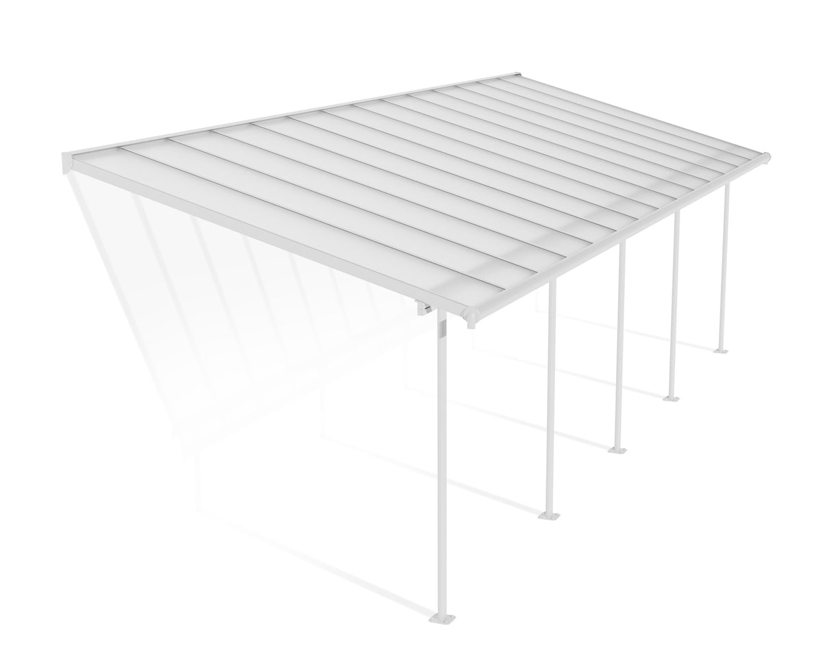 Sierra Patio Cover 3m x 8.6m - White Frame & Clear Polycarbonate