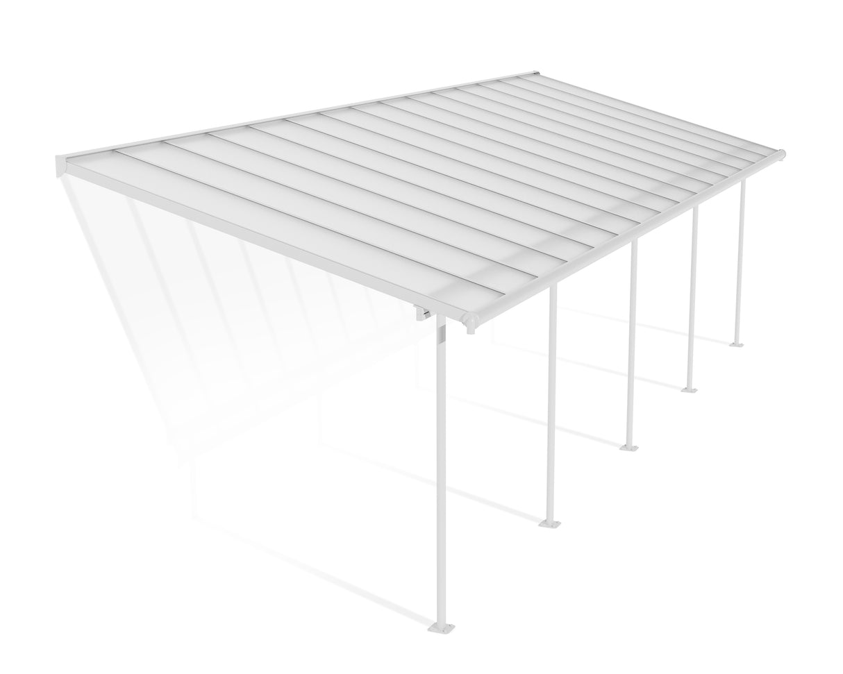 Sierra Patio Cover 3m x 9.2m - White Frame & Clear Polycarbonate