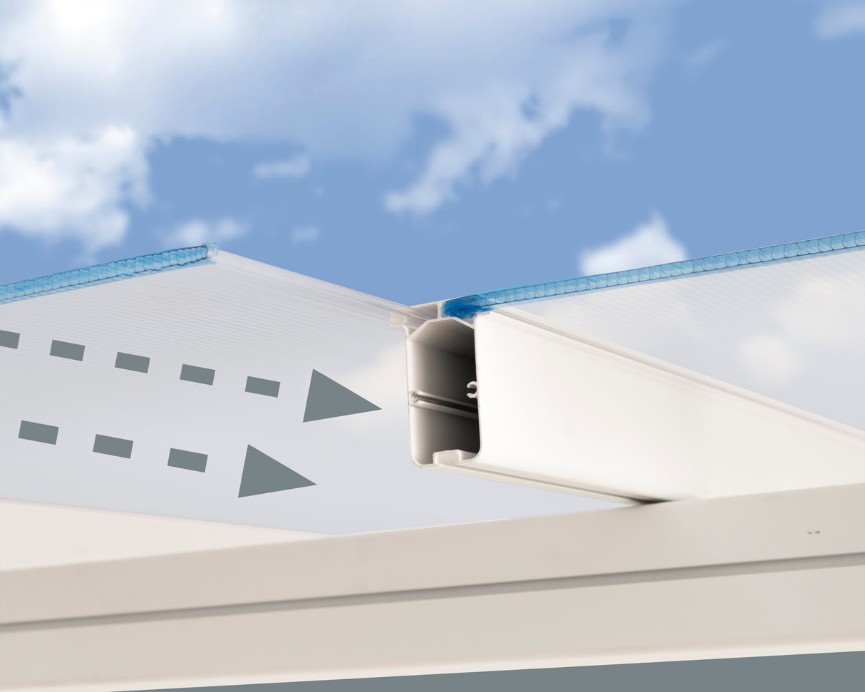 Sierra Patio Cover 3m x 3m - White Aluminium Frame & Clear Polycarbonate