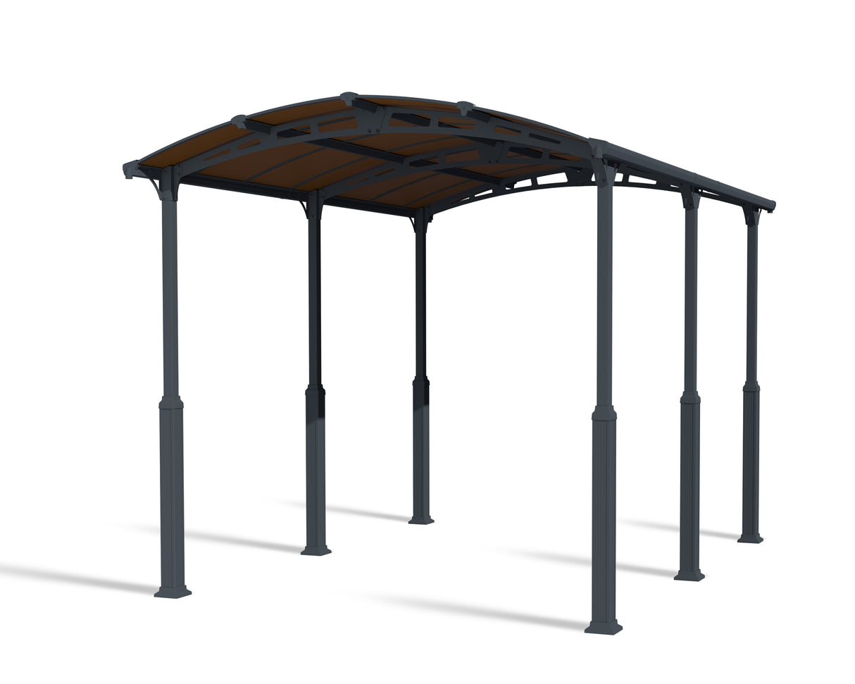 Alpine 12' x 17' Extra High Carport - Grey Aluminium & Twin-wall Polycarbonate Roof Panels