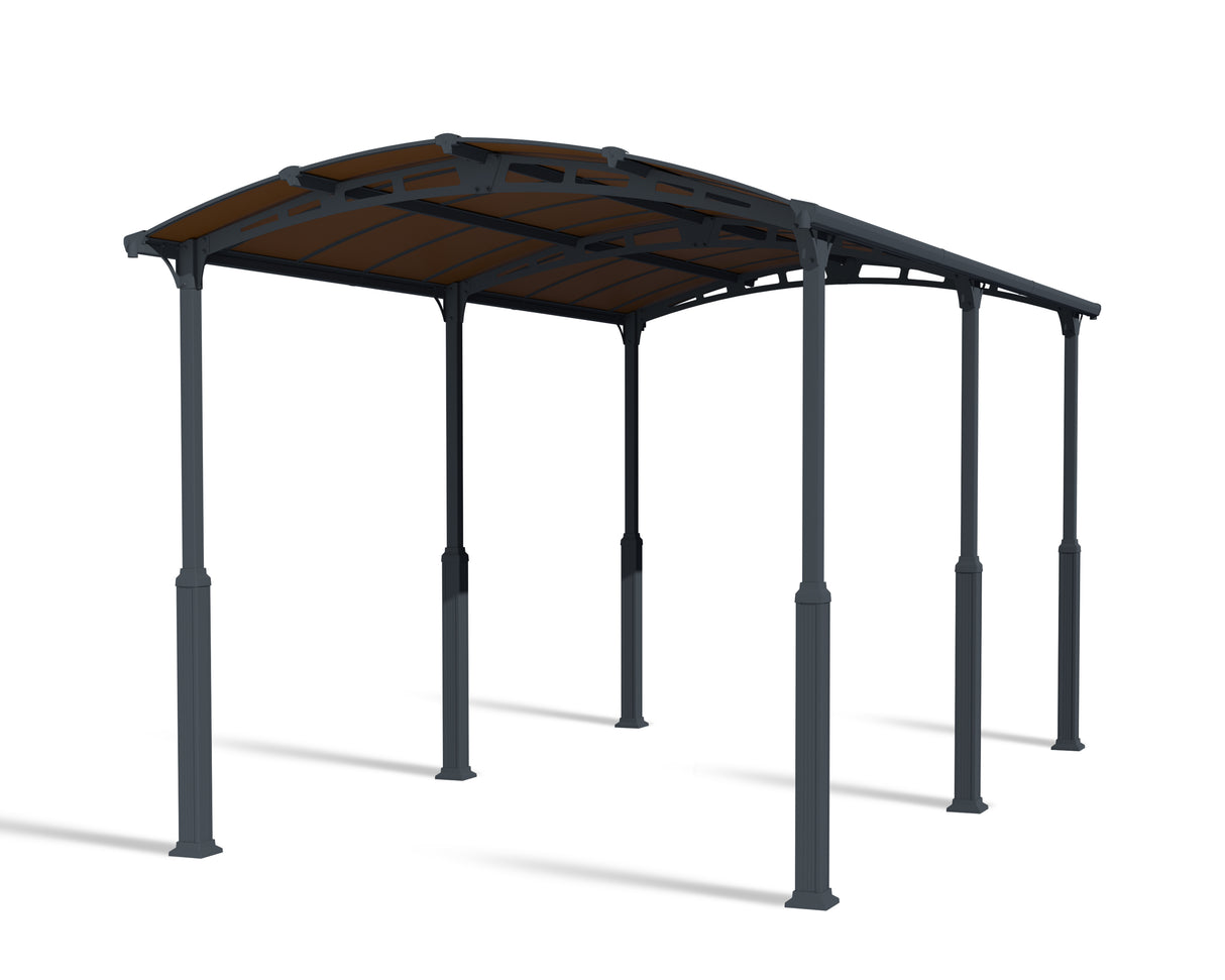 Alpine 12' x 21' Extra High Carport - Grey Aluminium & Twin-wall Polycarbonate Roof Panels