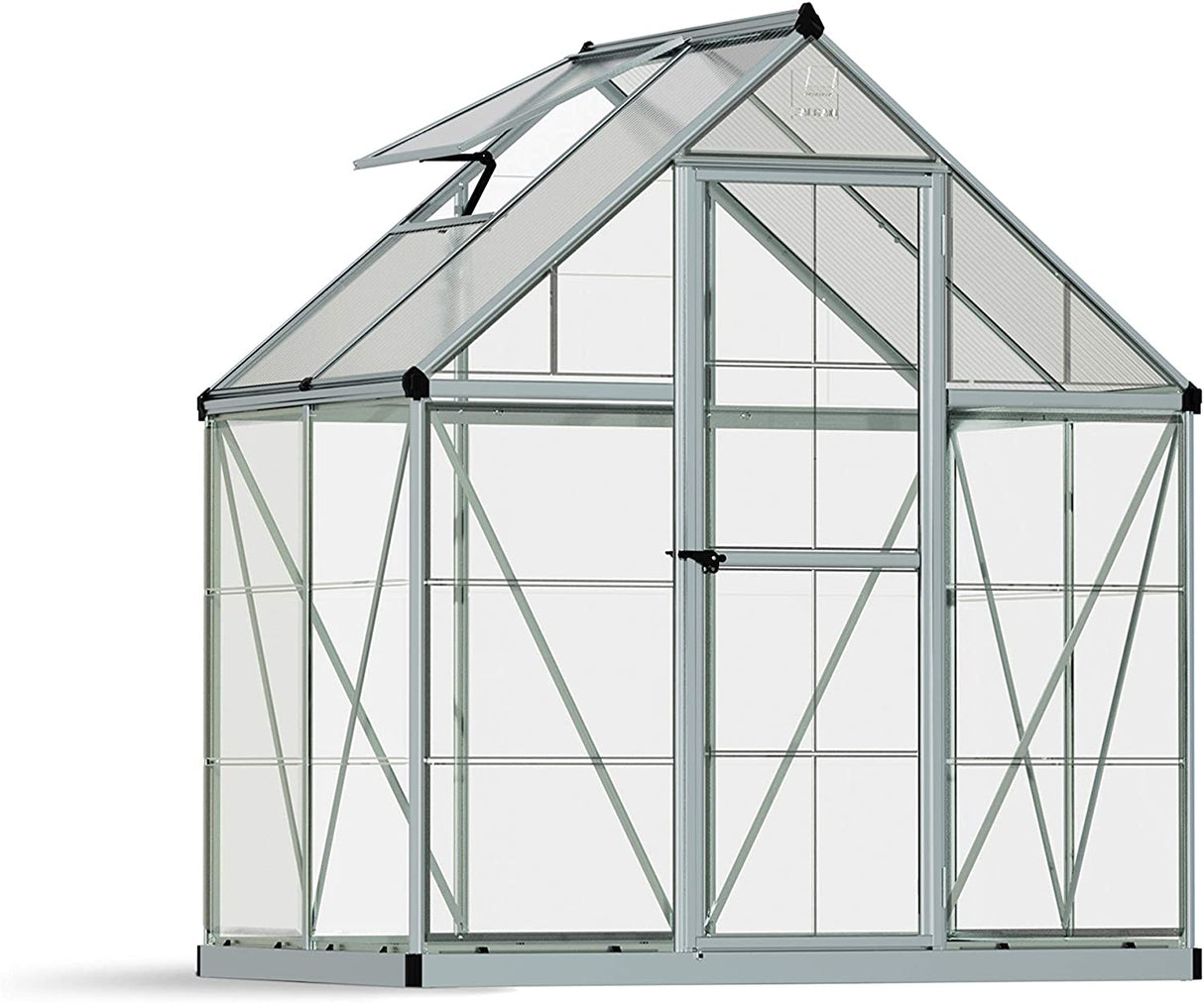 Hybrid 6' x 4' Greenhouse - Silver Frame & Hybrid Polycarbonate Panels
