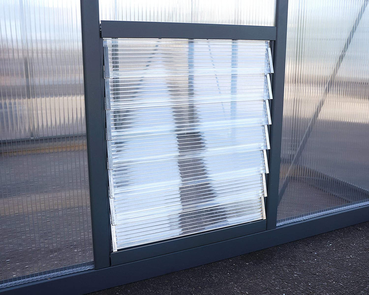 Glory 8' x 8' Greenhouse - Grey Frame & Multiwall Polycarbonate Panels