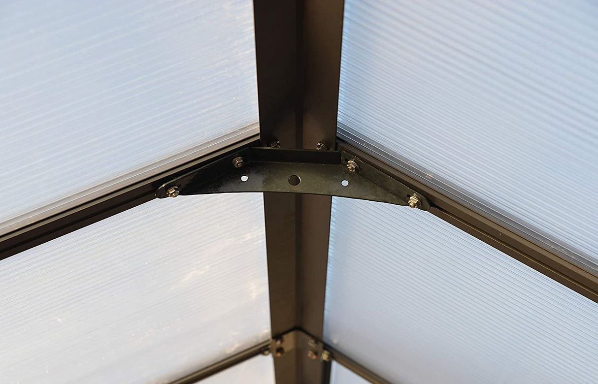 Glory 8' x 8' Greenhouse - Grey Frame & Multiwall Polycarbonate Panels