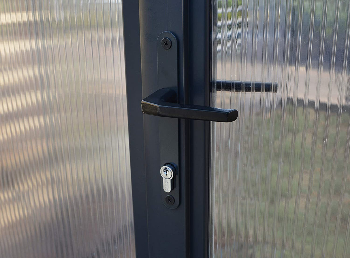 Glory 8' x 8' Greenhouse - Grey Frame & Multiwall Polycarbonate Panels