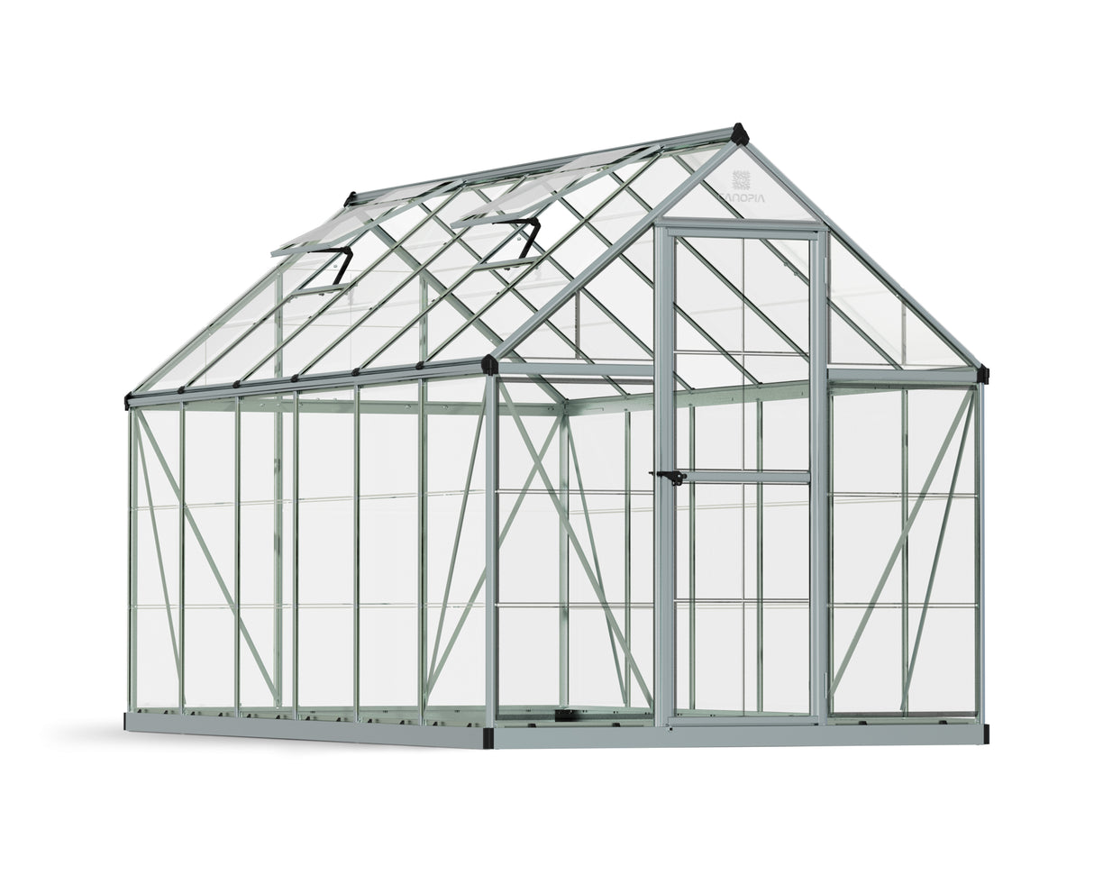 Harmony 6' x 12' Greenhouse - Silver Frame & Clear Polycarbonate Panels