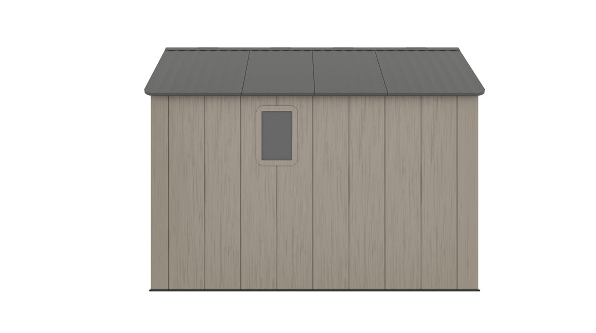8 x 10 Plastic Garden Shed 10 Year Warranty Includes Shelves Hooks Lighting with Motion Detector