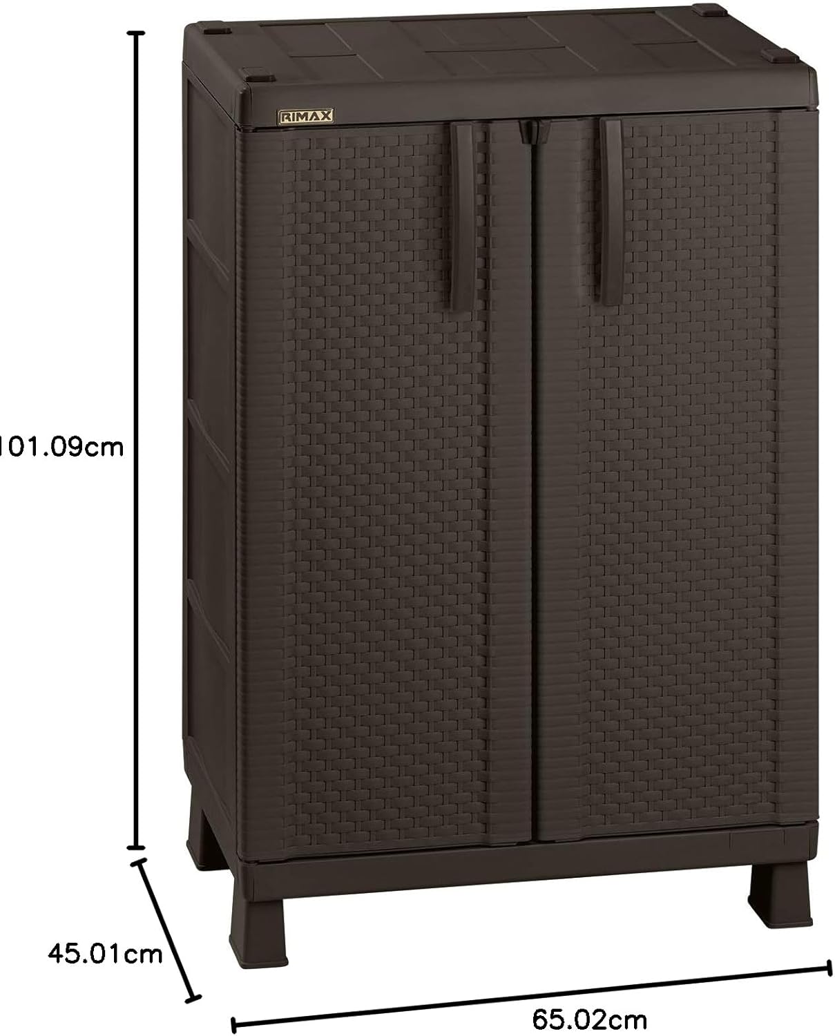 Rimax Plastic Storage Cabinet In Brown With 2 Shelves