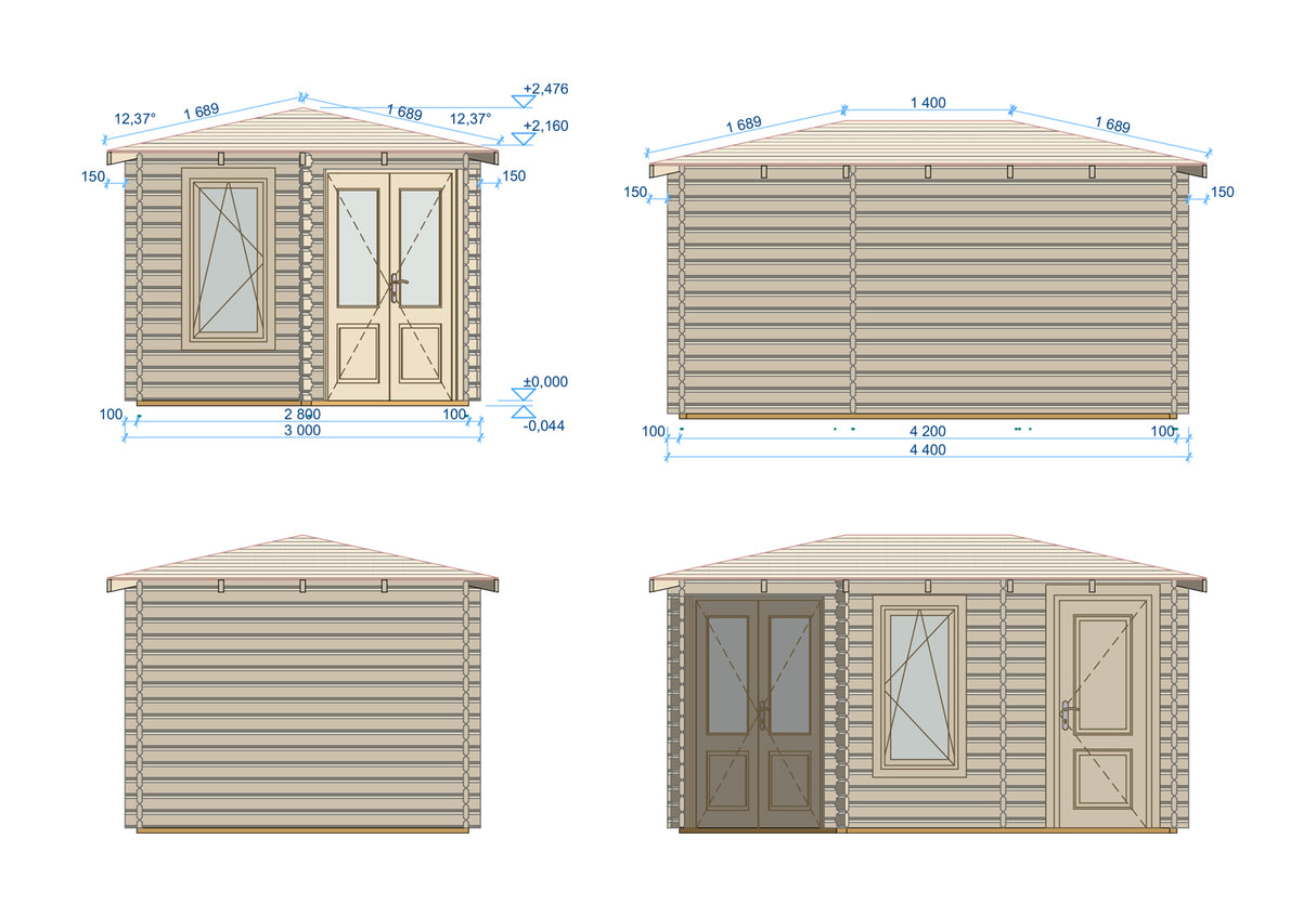 Shire Rita 10x14 44mm Corner Log Cabin