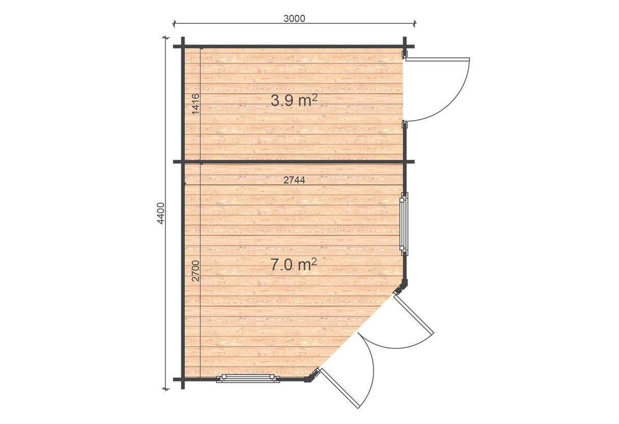 Shire Rita 10x14 44mm Corner Log Cabin