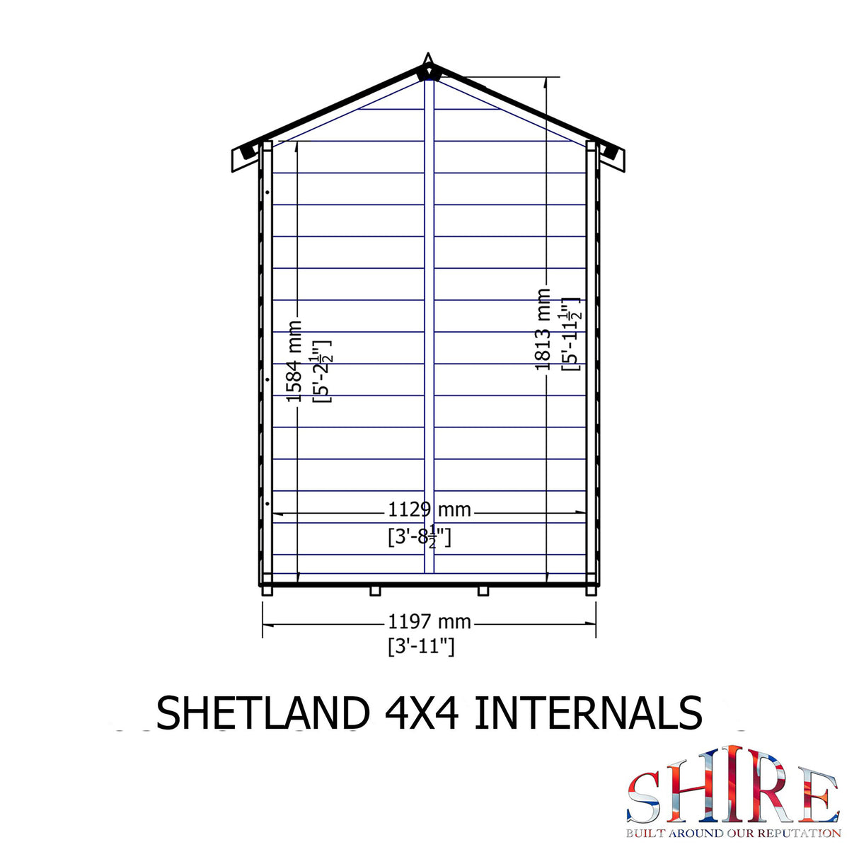 Shetland 4 ft x 4 ft Shiplap Apex Shed
