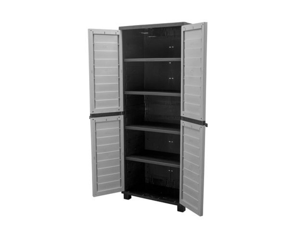 Plastic 6ft Tall Outdoor Storage Cabinet with 4 Shelves