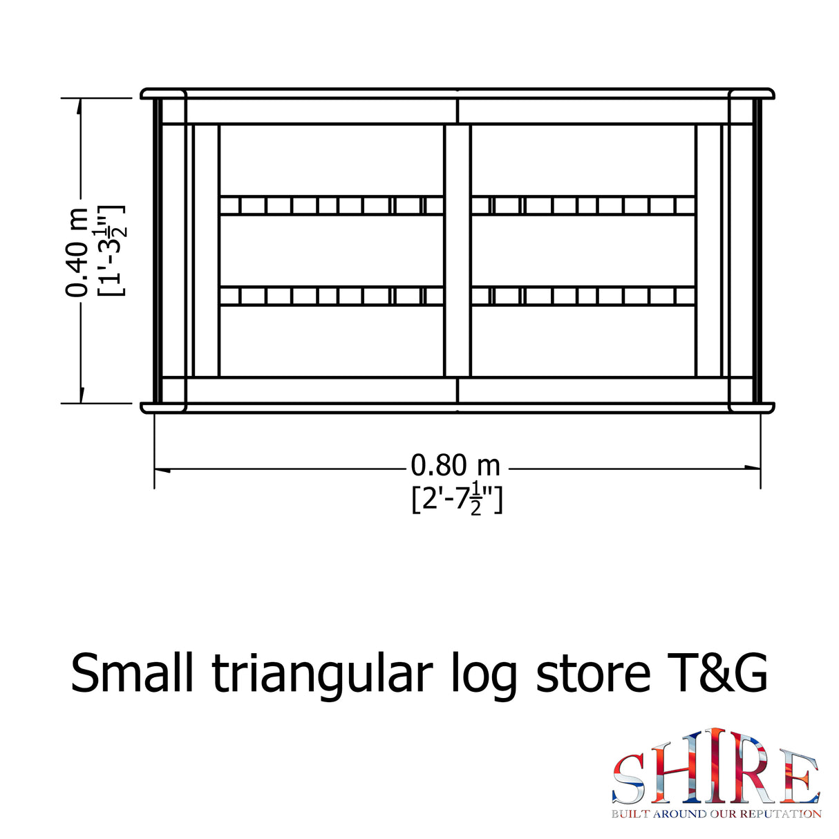 Small Triangular Log Store T&G Pressure Treated