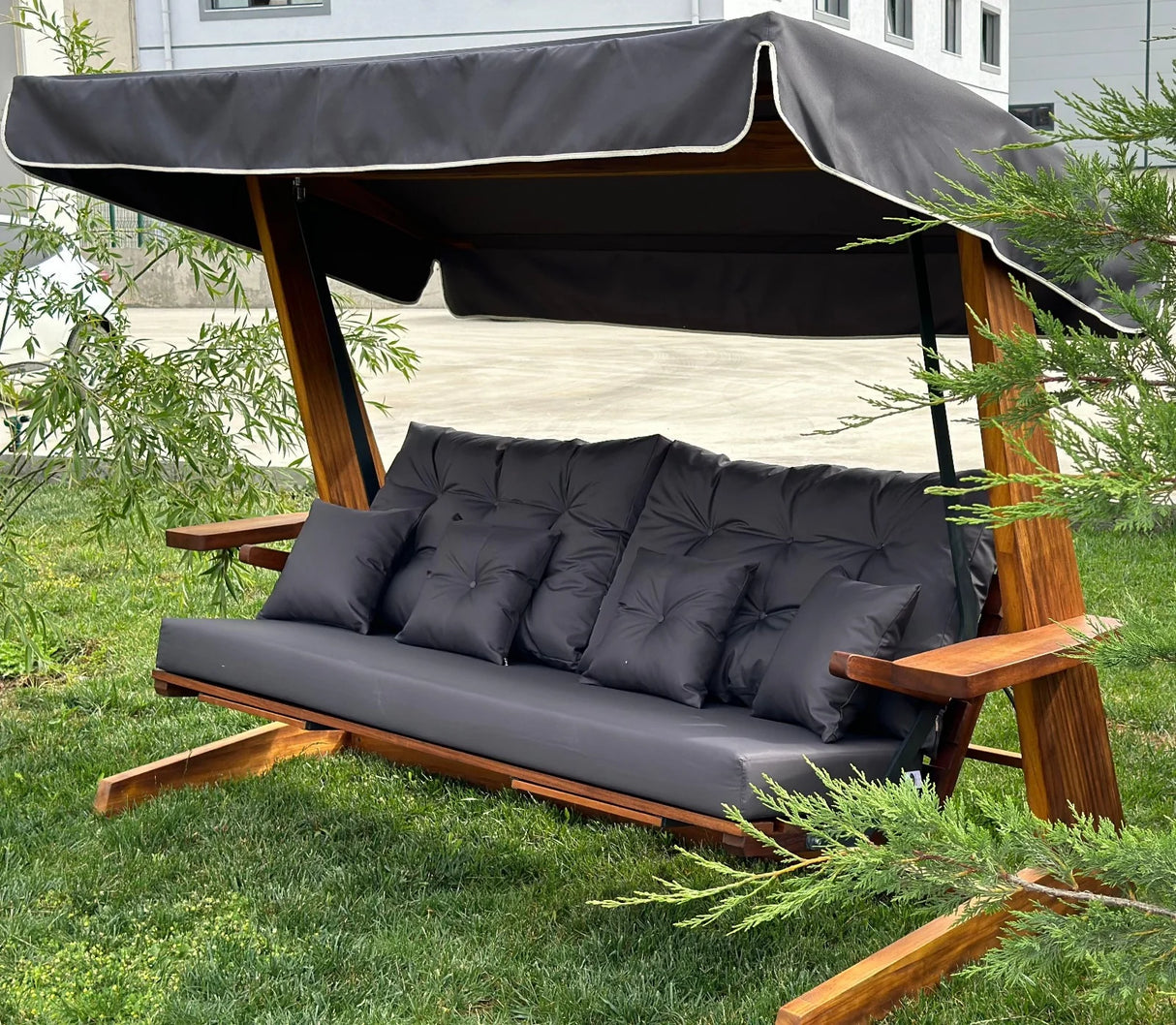 St Andrews 2600 Iroko Frame 3 Seat Garden Swing