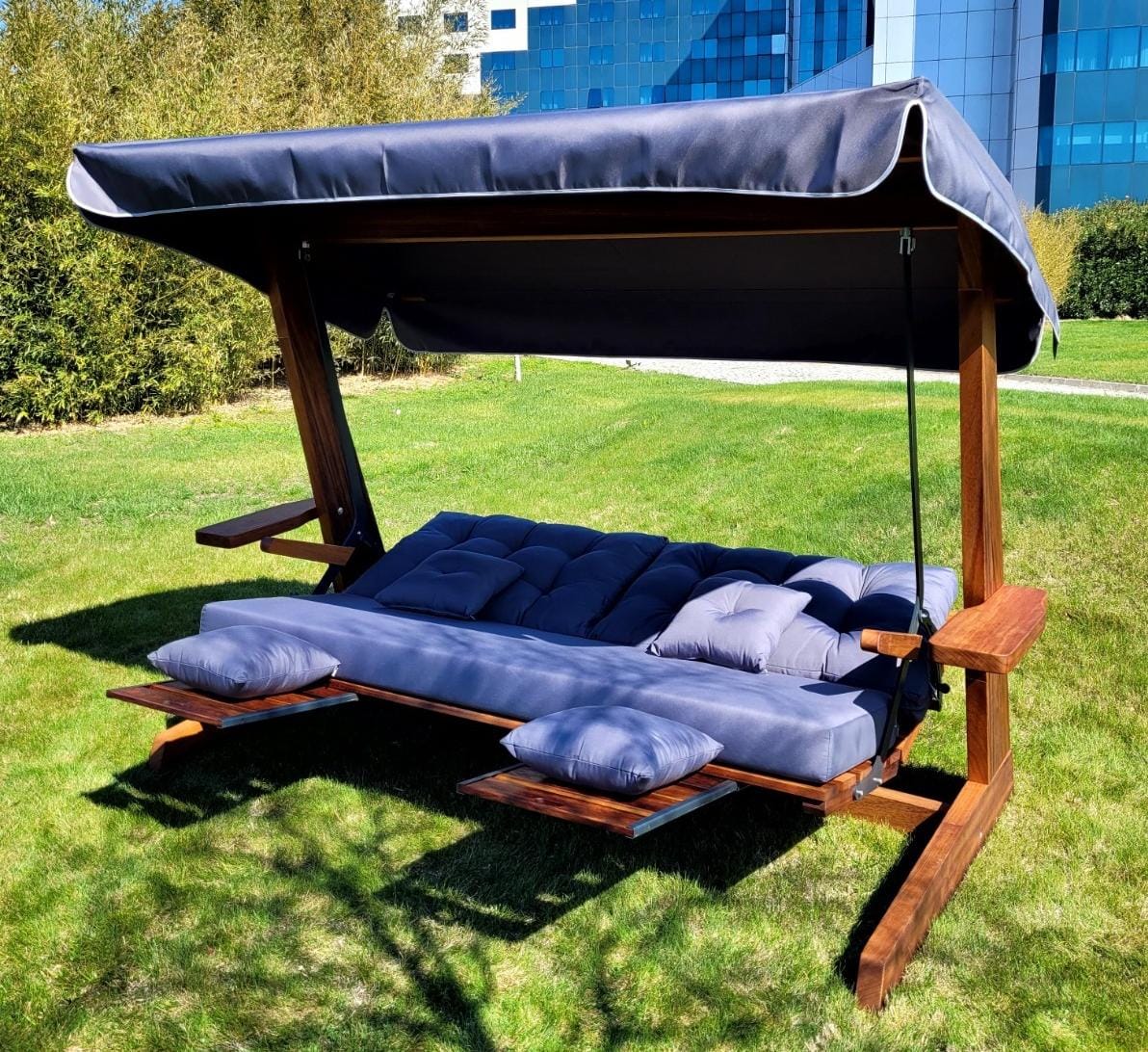 St Andrews 2600 Iroko Frame 3 Seat Garden Swing