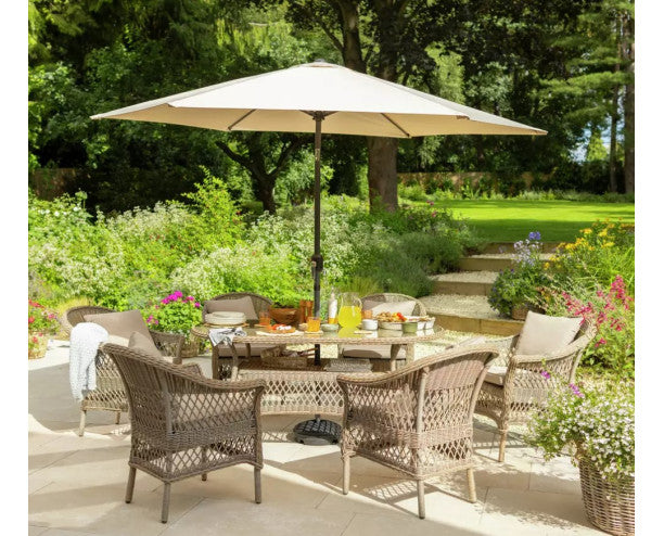 Palermo Serena 6 Seat Dining Set with Parasol