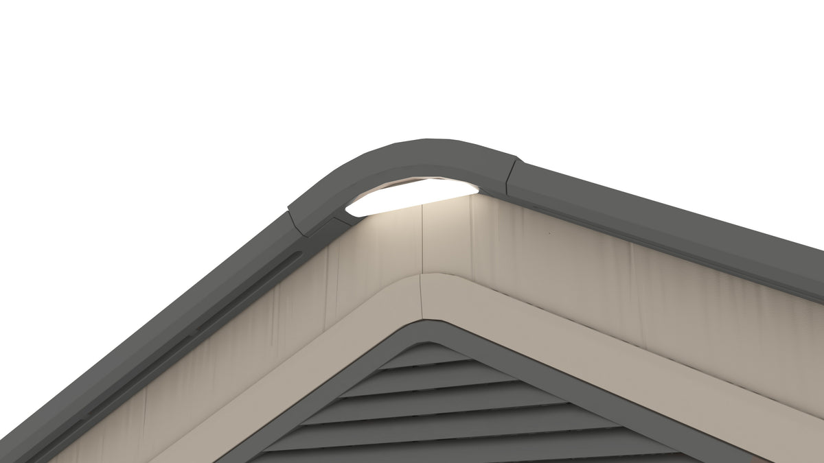 8 x 8 Plastic Garden Shed 10 Year Warranty Includes Shelves Hooks Lighting with Motion Detector