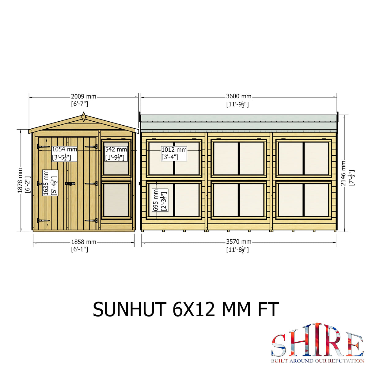 Shire Sun Hut 6x12 Potting Shed