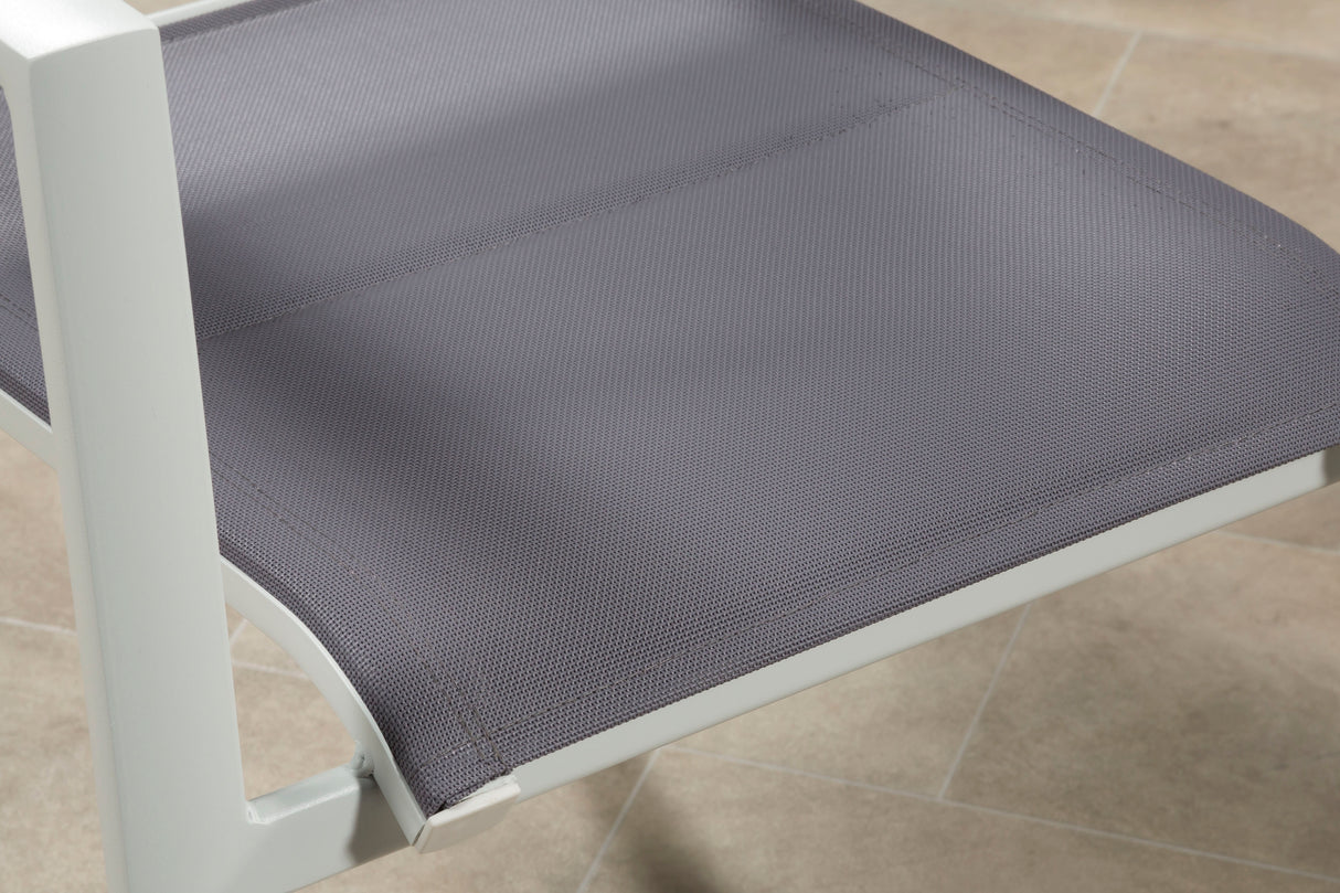 Sydney Aluminium 8 Seat Large Dining Set - White