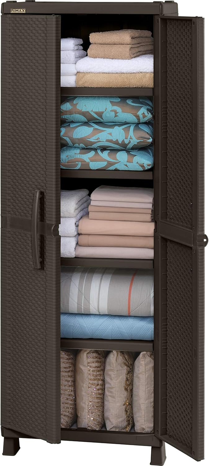 Rimax Cabinet, Resin Plastic, Brown, Tall