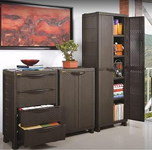 Rimax Cabinet, Resin Plastic, Brown, Tall
