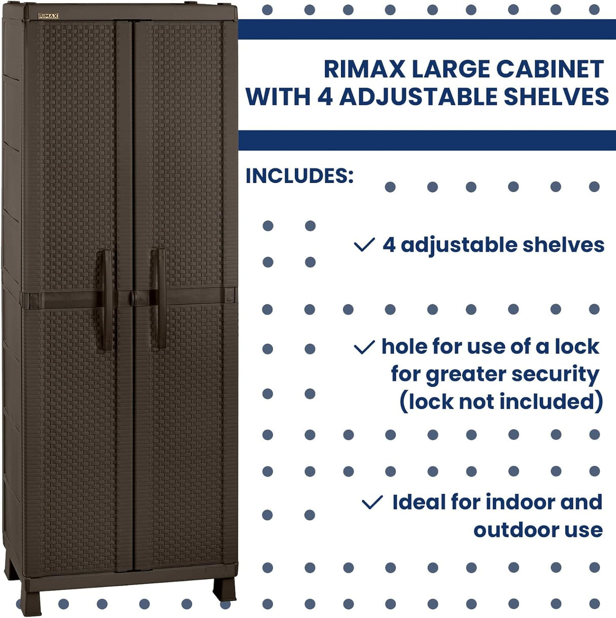 Rimax Cabinet, Resin Plastic, Brown, Tall