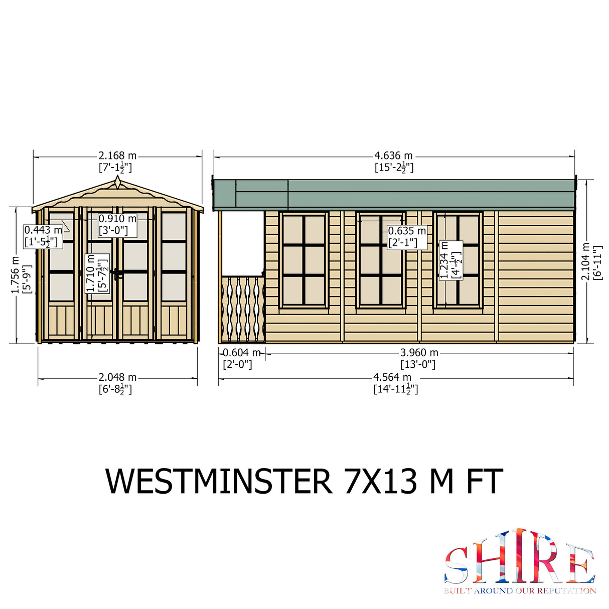 Shire Westminster 13x7 Summerhouse with Verandah