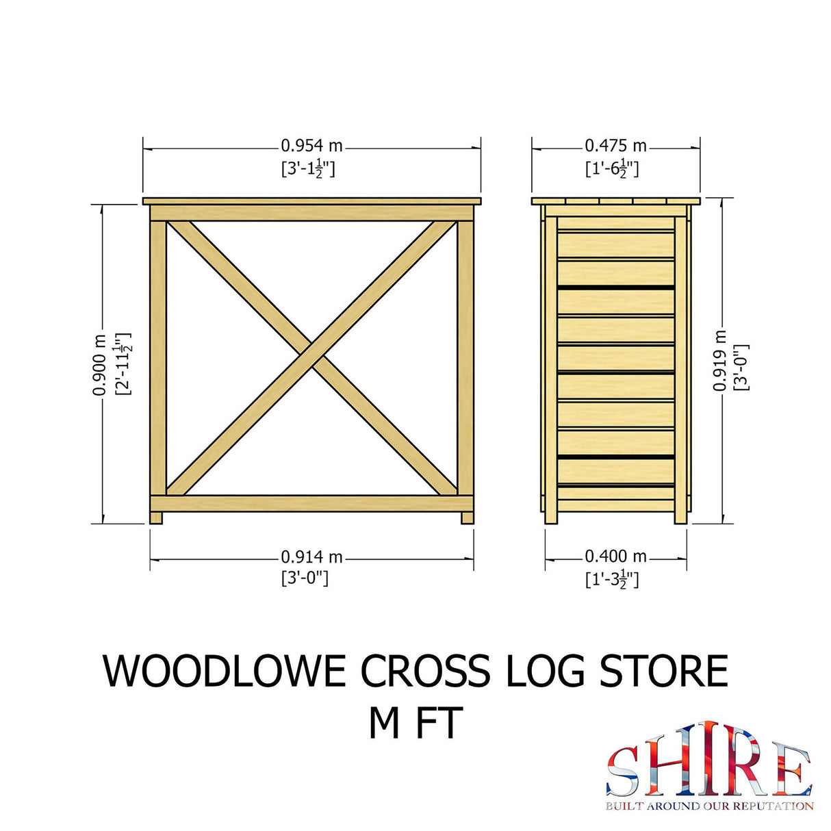 Shire 3x1 Woodlowe Cross Log Store