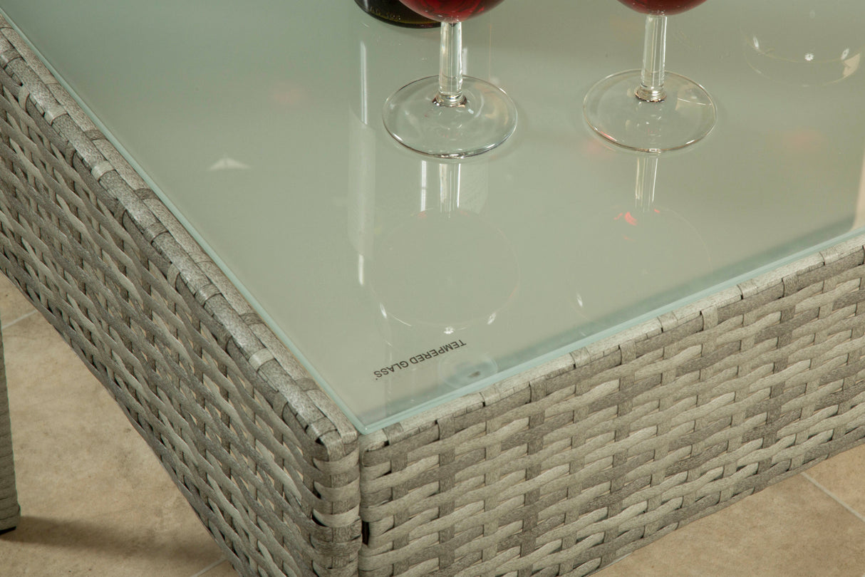 4 Piece Rattan Patio Set - Grey