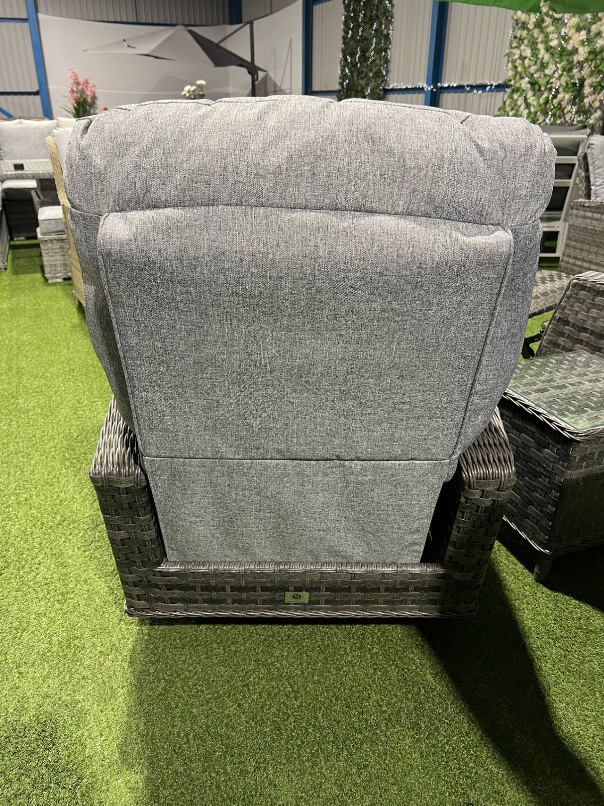 Amalfi Reclining Chair Bistro Set in Grey