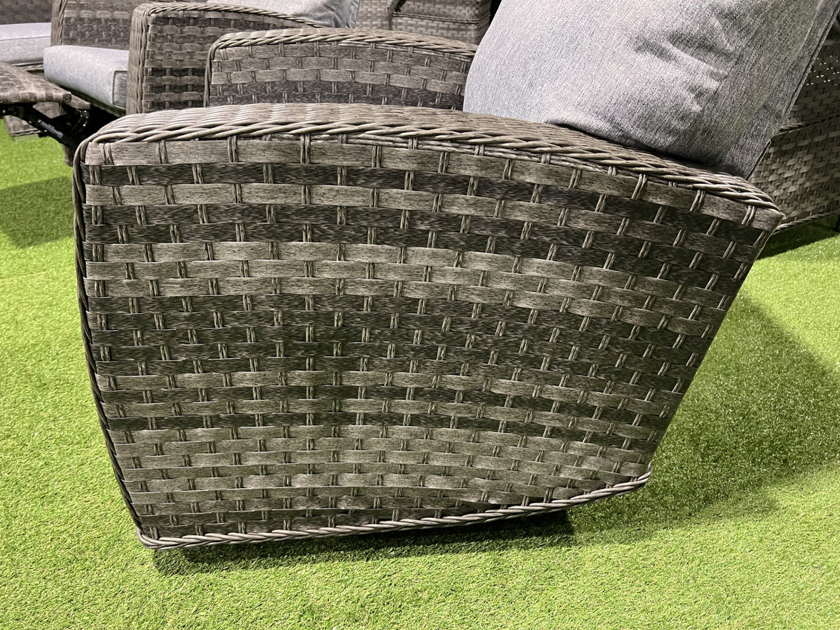 Amalfi Reclining Chair Bistro Set in Grey