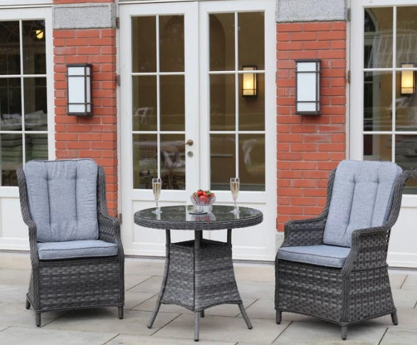 Amalfi High Back Bistro Set in Grey