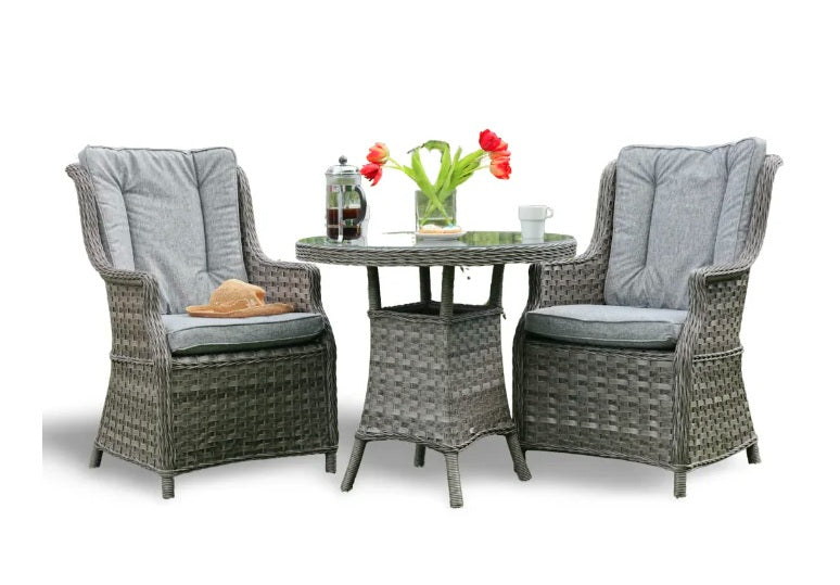 Amalfi High Back Bistro Set in Grey